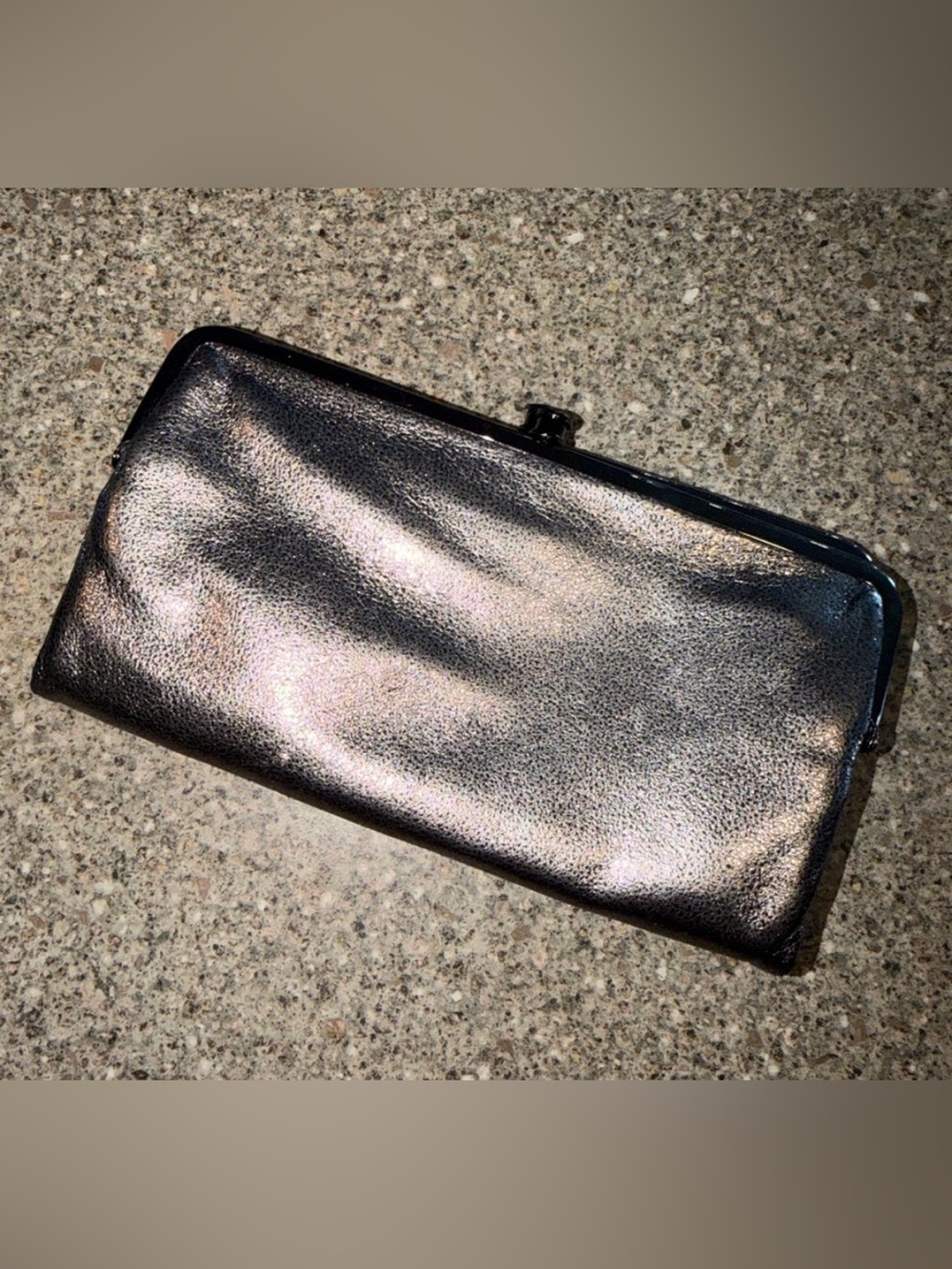 Hobo International Silver Leather Lauren Wallet